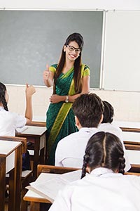 Teacher Thumbsup Classroom Students