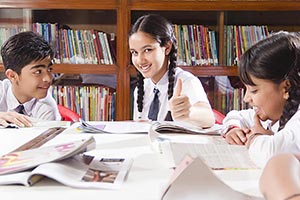 Students Library Reading Books