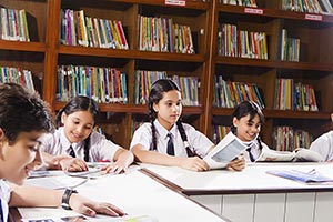 Group Students Studying Library