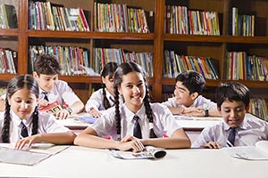 Students Studying Book Library