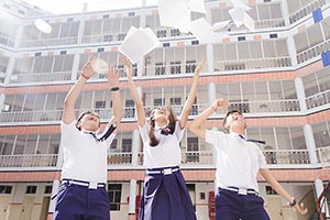 Students School Courtyard Victory