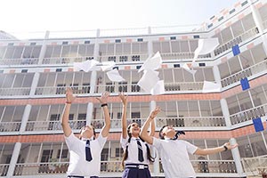 Students School Courtyard Victory