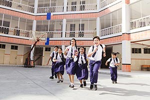 Students School Running Lunchbreak