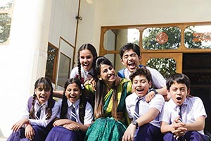 School Students Teacher Cheering