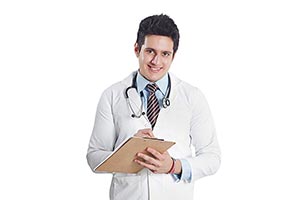 Male Doctor Clipboard Writing