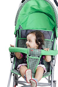 Baby Girl Sitting Stroller