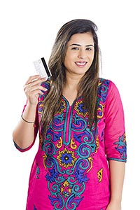 Indian Woman Showing Credit Card
