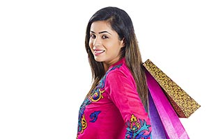 Indian Woman Shopping Bags