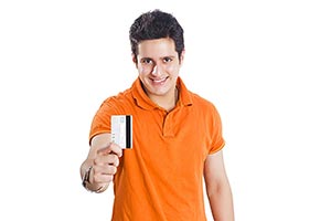 Men Showing Credit Card