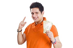 Man Showing Money Pointing Finger