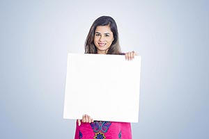 Indian Woman Holding White Board
