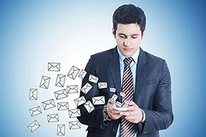 Businessman Smartphone Sending Messages
