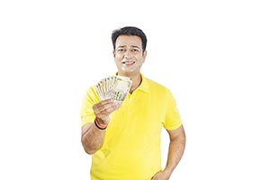 Indian Man Showing Money