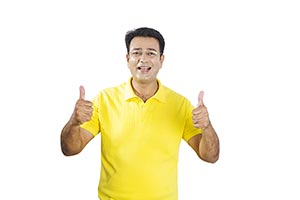 Middle Aged Man Showing Thumbsup