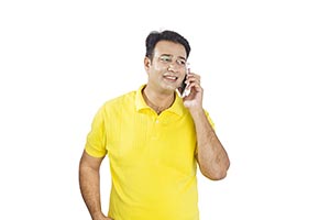 Adult Man Talking Cell phone