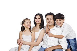 Indian Family Sitting Enjoy