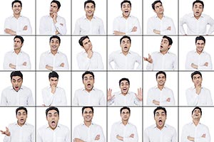 Montage Photo Facial Expressions Adult man