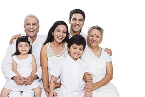 Caucasian Multi-generation Family Sitting Enjoy