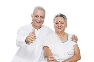 Happy Senior Indian Couple Showing Thumbsup