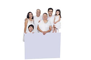 Indian Joint family Holding White Board