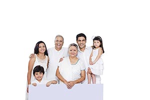 Indian Joint family Holding White Board