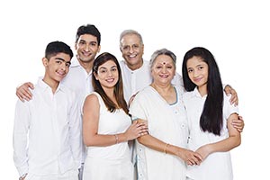 Happy Indian Joint family Standing Together