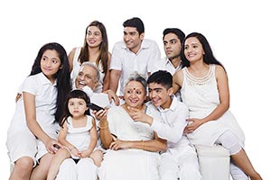 Group Joint Family Watching Television Together