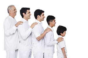 Indian Family Standing Line Order Age