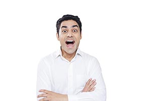 Adult Man Shouting Disbelief Open Mouth