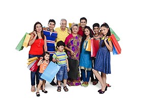 Happy Group Family Shopping Bags