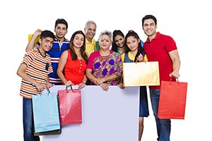 Happy Joint Family Board Shopping Bags
