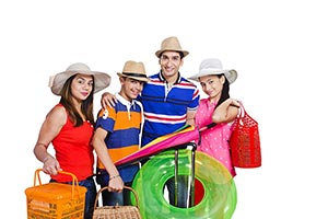 Parents Teenager Children Going Picnic