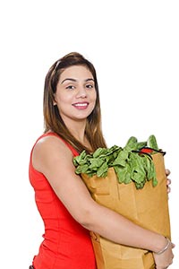 Women Housewife Carrying Vegetables Bag