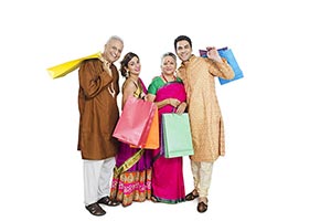 Indian Traditional Family Diwali Shopping Bags