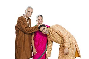 Parents Blessing Son Ashirwad