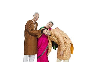 Father Adult Son Blessing Ashirwad Traditional