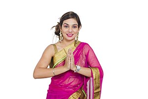 Indian Traditional Woman Welcome Namaste