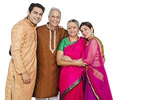 Happy Indian Family Traditional dress Together
