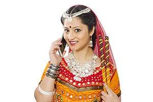 Gujrati Woman Navratri Talking Mobile Phone