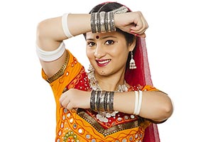 Traditional Rajasthani Woman Showing Bangles