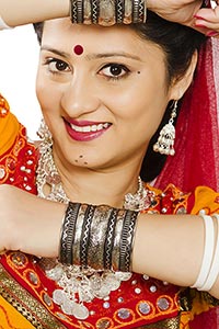 Traditional Gujrati Woman Showing Bangles