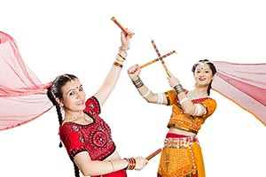 Women Playing Dandiyas Garba Navratri Festival