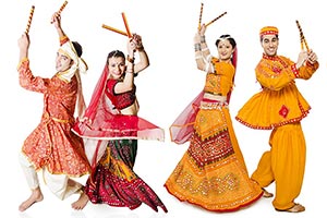 Couples Performing Dandiya Navratri Garba Festival