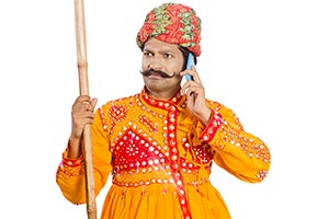 Gujrati Man Talking Cellphone