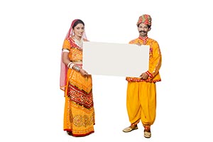 Gujrati Couple Sowing Message board