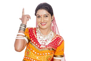 Gujrati Woman Pointing Finger