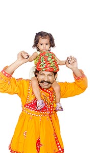 Gujrati Father Doughter Carrying Shoulders