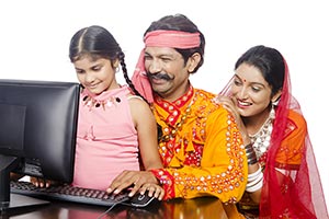 Gujrati Parents Daughter Computer Education
