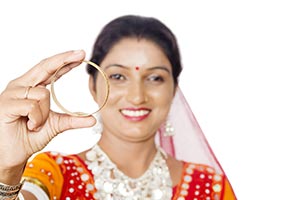 Gujrati Woman Showing Bangle Jewelry