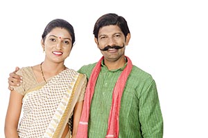 Indian Rural Couple Standing